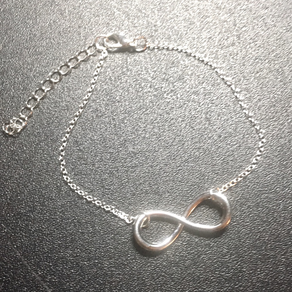 Silver Tone Infinity Charm Anklet